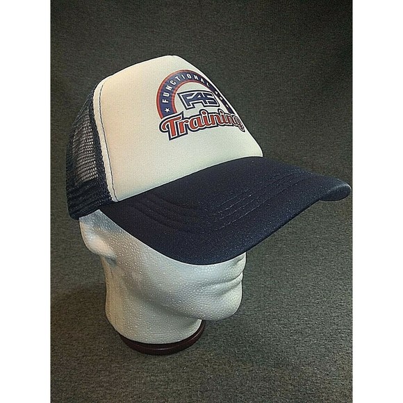 Functional 45 Training F45 Men's Hat Snapback Mesh Trucker Cap Navy Blue White - Picture 1 of 8